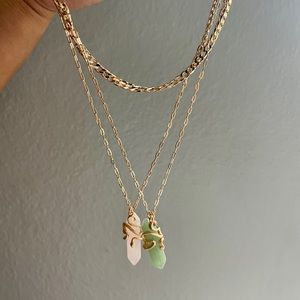 18k Gold Plated Double Crystal Stack